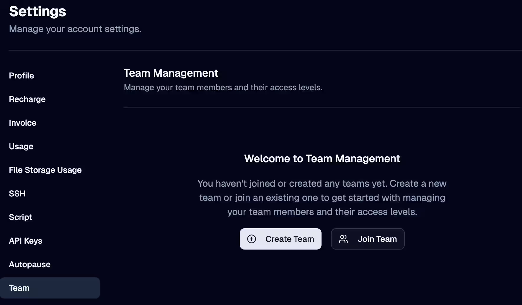 Create Team
