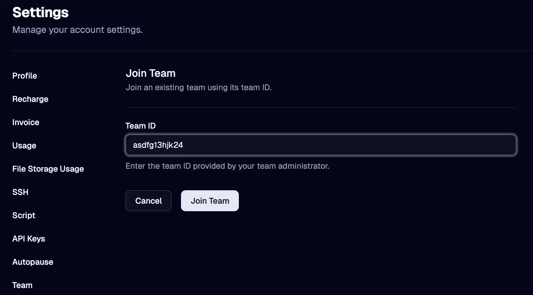 Join Team Form